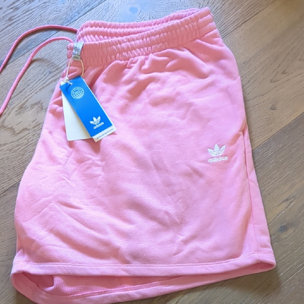 Adidas Pink Sweatshirt Material Shorts